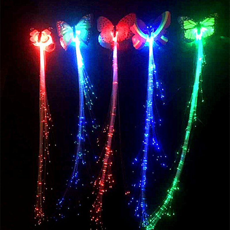 Novelty China Supply LED Glow In The Dark Braid Hair Accessories Lighting Up Hair Braid