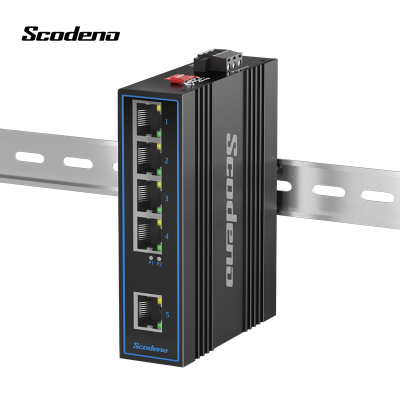 Scodeno IP40 разъемов Din-rail 10/100 Мбит/с RJ45 5 портов промышленный Ethernet коммутаторы