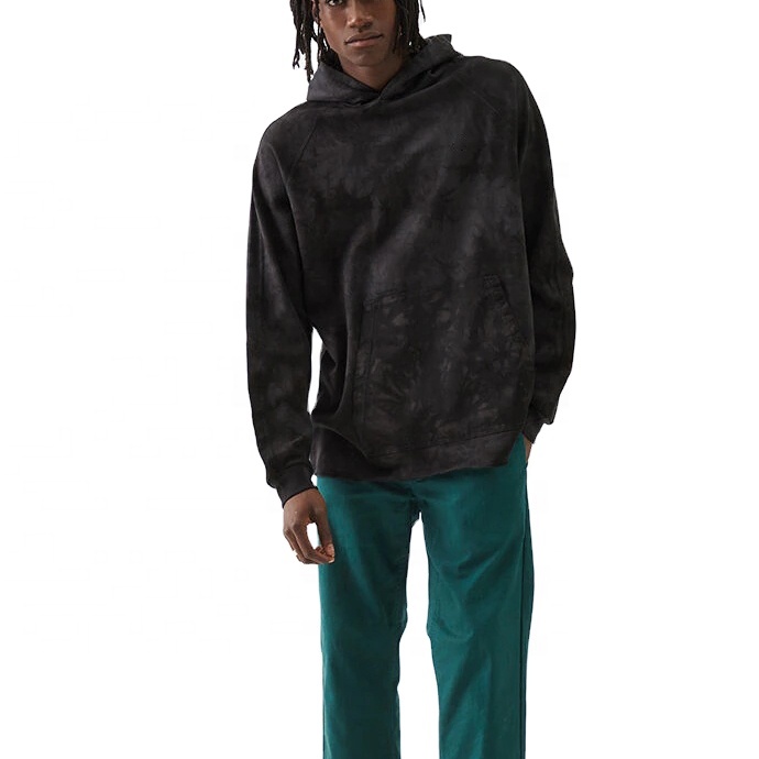 Fashion vintage long sleeves organic cotton tie dye hoodie for men