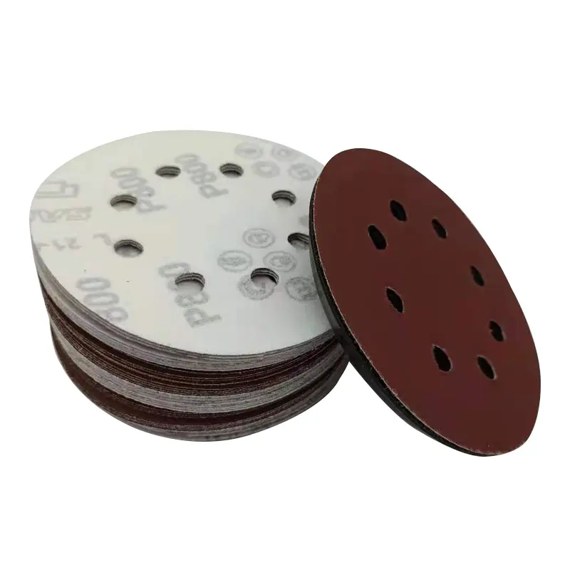 Hot Sale Brushed Sheet Aluminum Oxide 5 Inch Hook And Loop Abrasive Round Sanding Disc Sand Paper