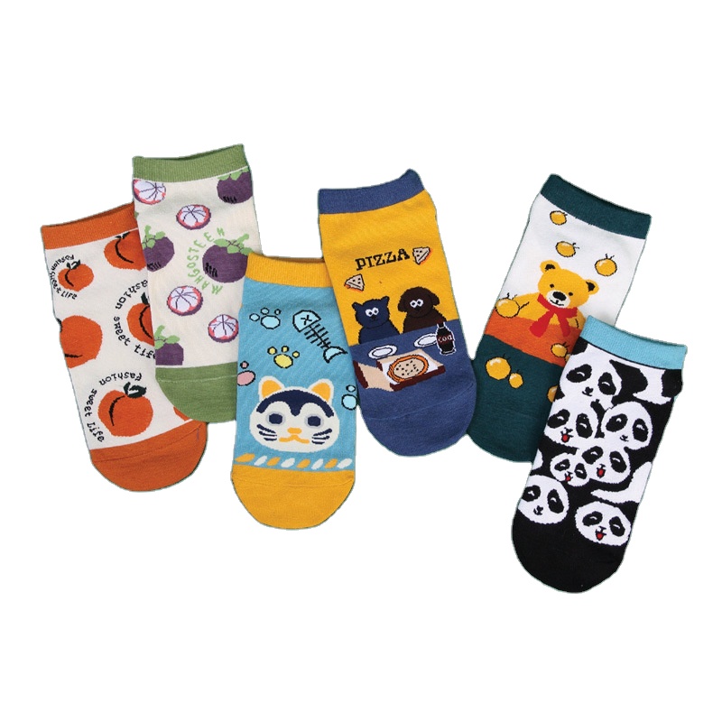 Manufacture Wholesale Creative Cartoon Fruit Ship Socks Ins Style Summer New Women'S Socks