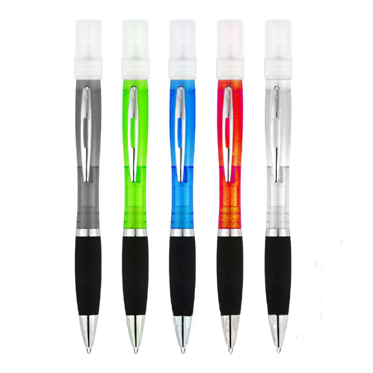 Custom Logo Sanitizer Spray Ballpoint Pen Plastic Mini Portable Travel Perfume Bottle