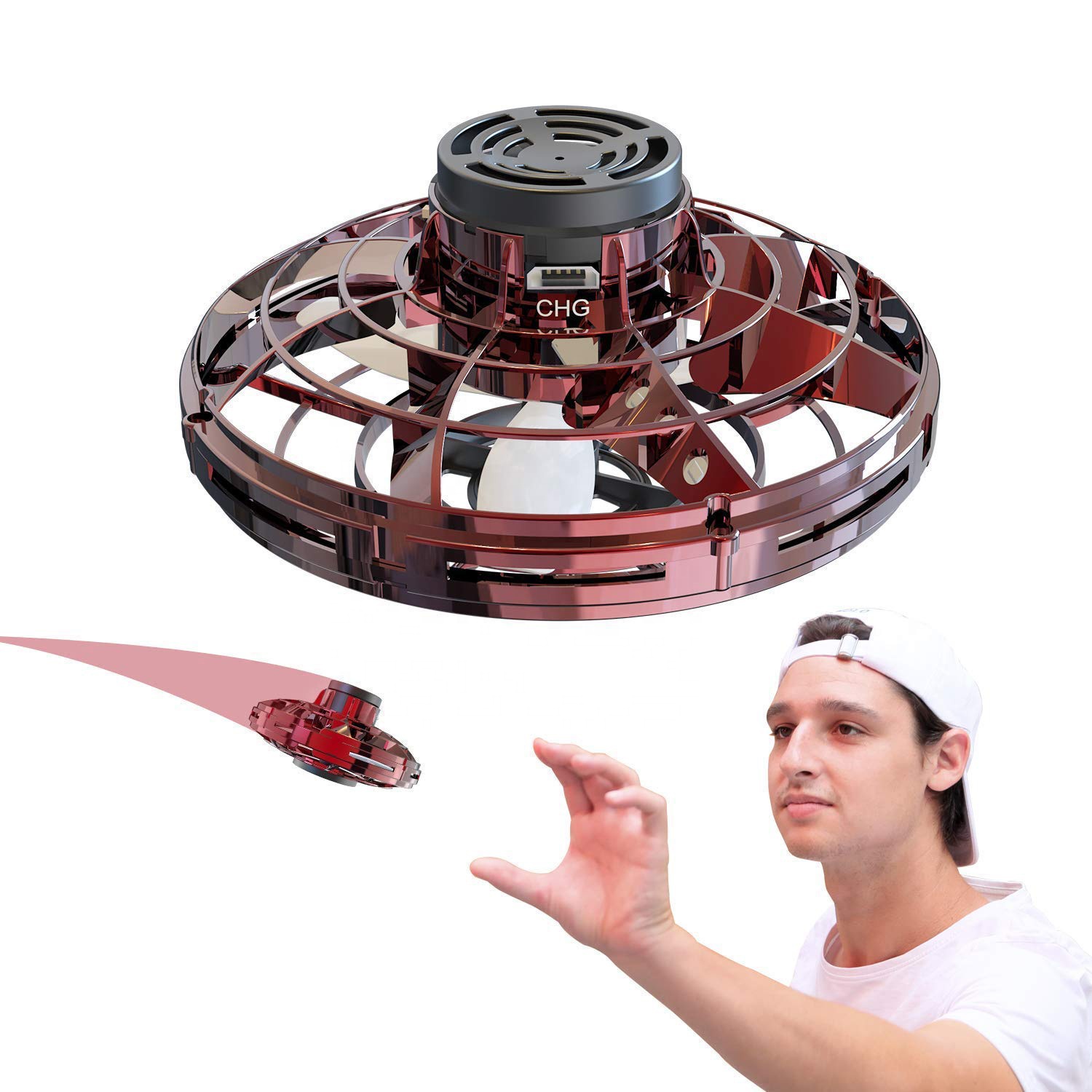 LED Volando Spinner yema del dedo Gyro flynova Mini Drone Rolling индукция