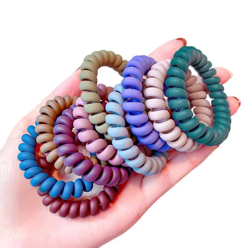 5/10/20/30pcs/set new korean style canned phone ring hairband girl colorful elastic resin hair accessory