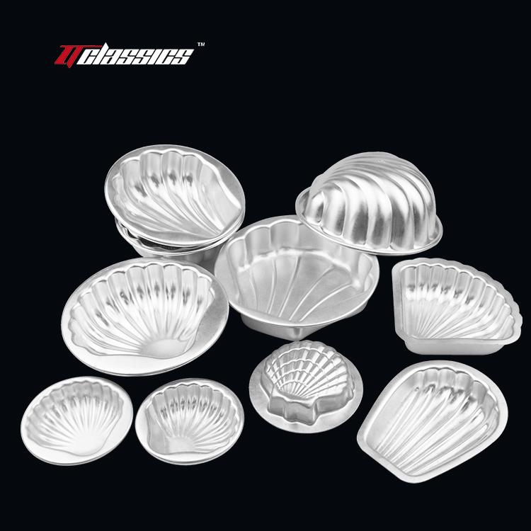 Triangular shell mold small big shell mold web pudding mold spiral mold sea star mold scallop mold small aluminum film.