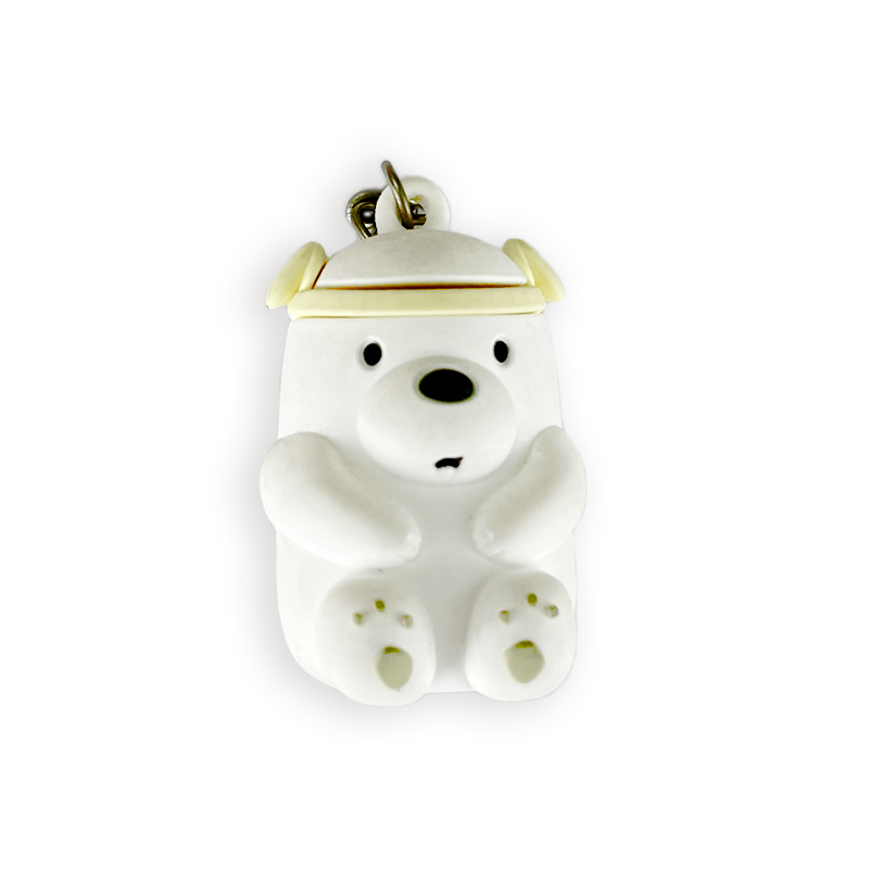 Cartoon PVC Bear Car Keychain Couple Keyrings for woman/Man 3D Keychain Accessories