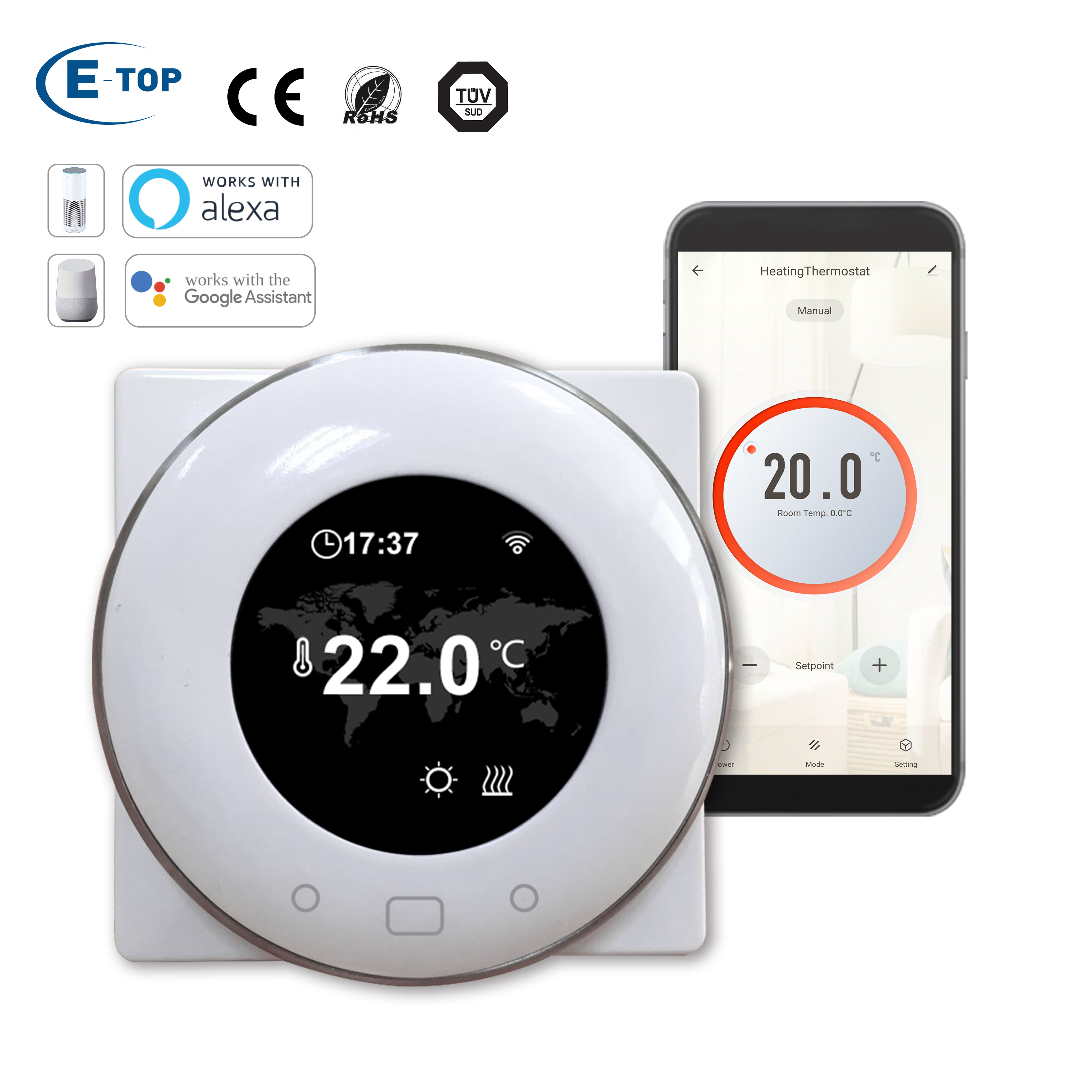 Умный программируемый термостат с подогревом пола Tuya Zigbee и Wi-Fi