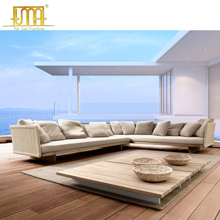 Hotel garden set rattan design soft mat reclining sofa chairs outdoor furniture luxury