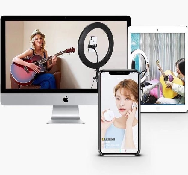 Для iPhone мини-камера штатив держатель телефона Подставка с зажимом и светодиодная подсветка для видеосъемки кольцевой светильник для мобильного телефона