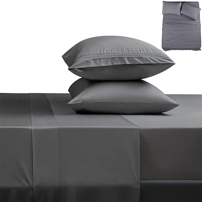 Promotional Product Luxury Brushed Microfiber Bed Sheets Set 100% Polyester Queen Size Fitted Sheet Set For Home