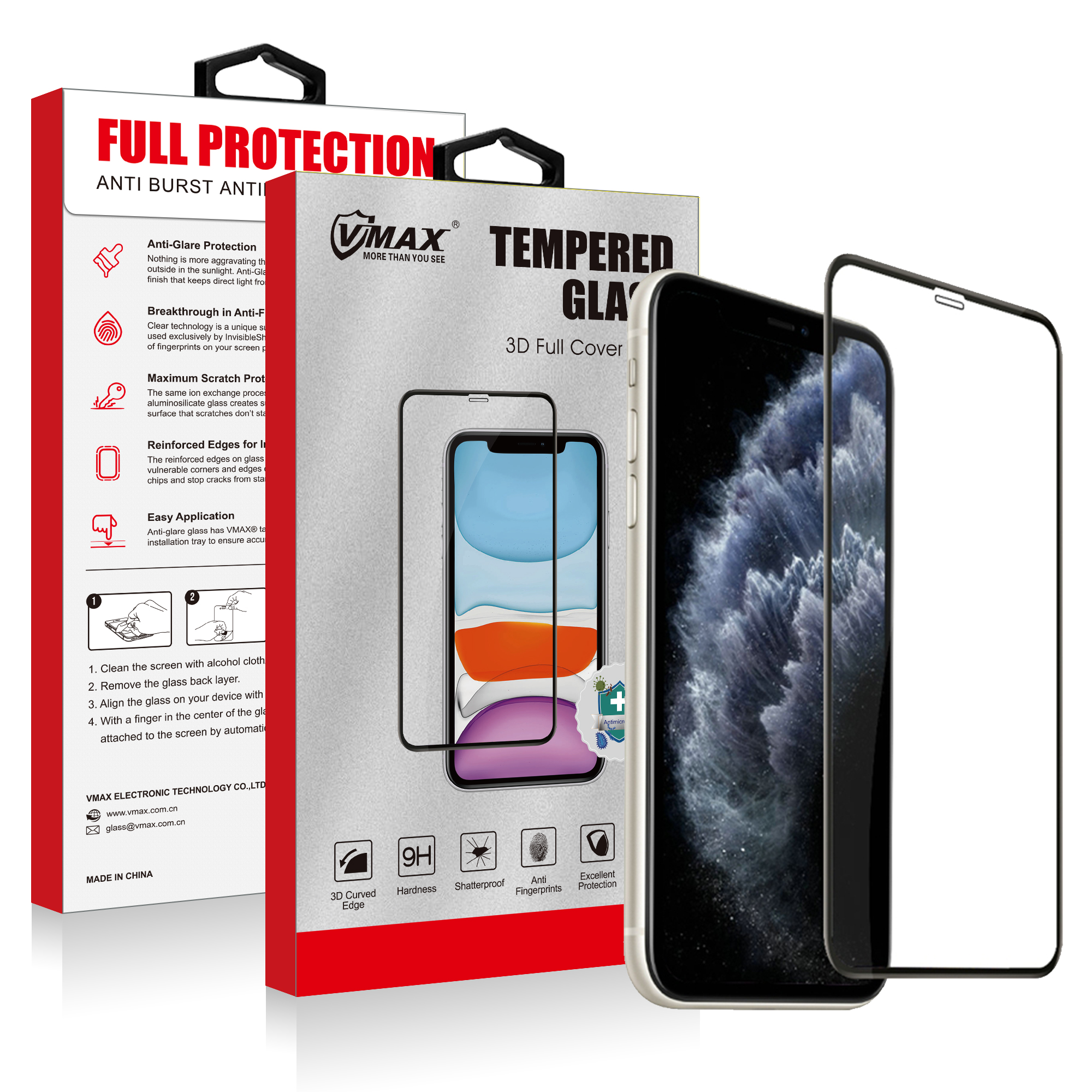 Vmax для iPhone 11/11 Max/11R 5 кг твердость сильный защитный закаленное стекло экрана протектор