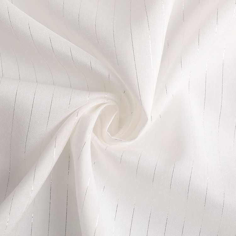 58 inched wide white swiss voile cotton jacquard metallic stripe fabric for dresses