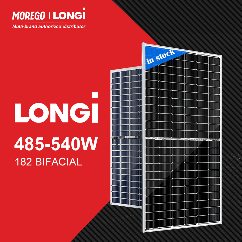 Longi 182 Series Bifacial Solar Panels Price 530W 535W 540W PV Solar Panel for on Grid Solar System Morego Suppiler