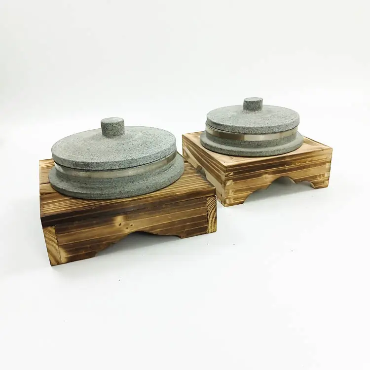 stone pot korean kitchenware cooking pot with wooden base