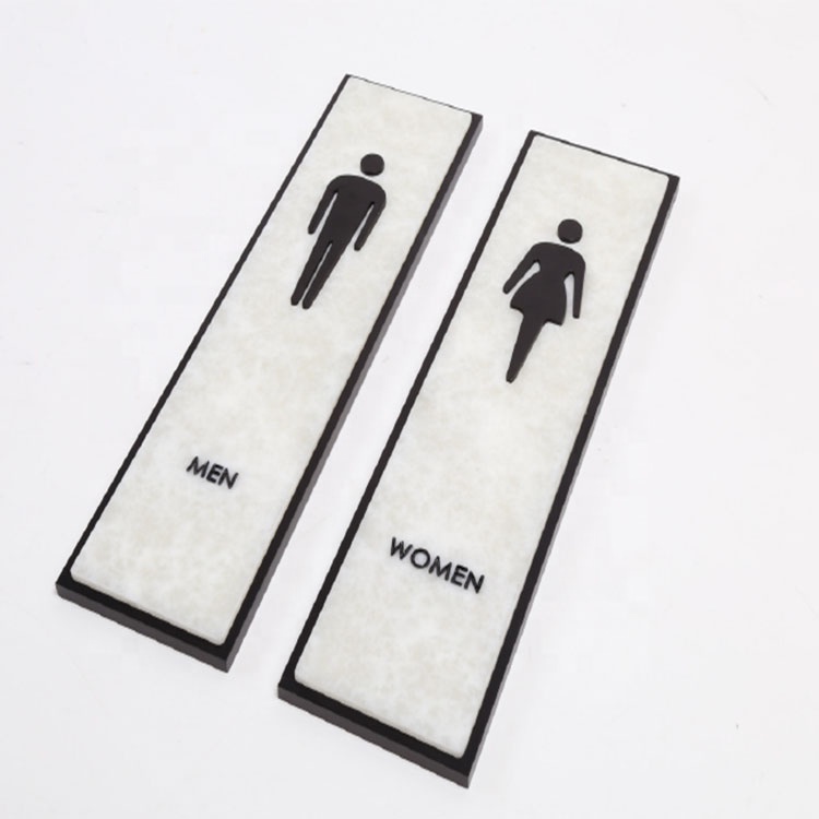 High quality door mounted waterproof acrylic letters and numbers for wayfinding signs toilet sign