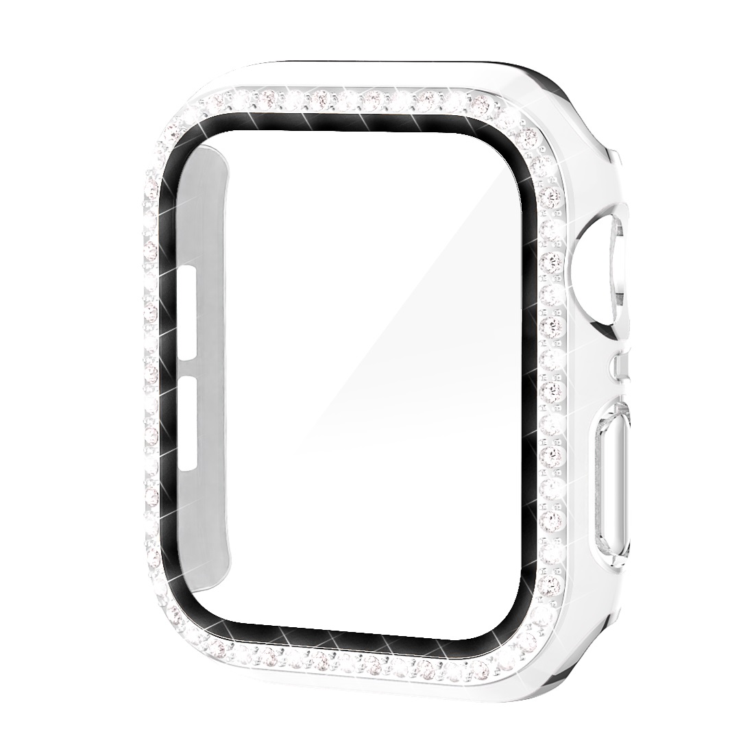 Корпус и пленка из закаленного стекла для часов Iwatch 6D, корпус с резьбой из поликарбоната + алмаз + Защита экрана для Apple iWatch 42 мм 44 мм 40 мм 38 мм