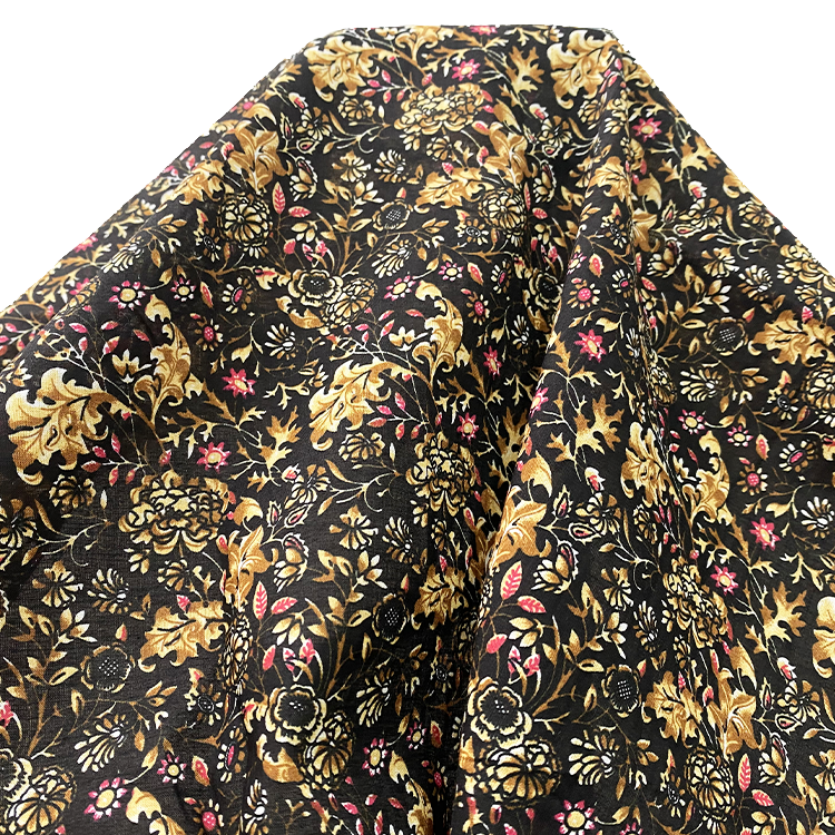 Harvest woman tops fashionable french style vintage floral digital print 100% cotton voile fabric for dress and shirts