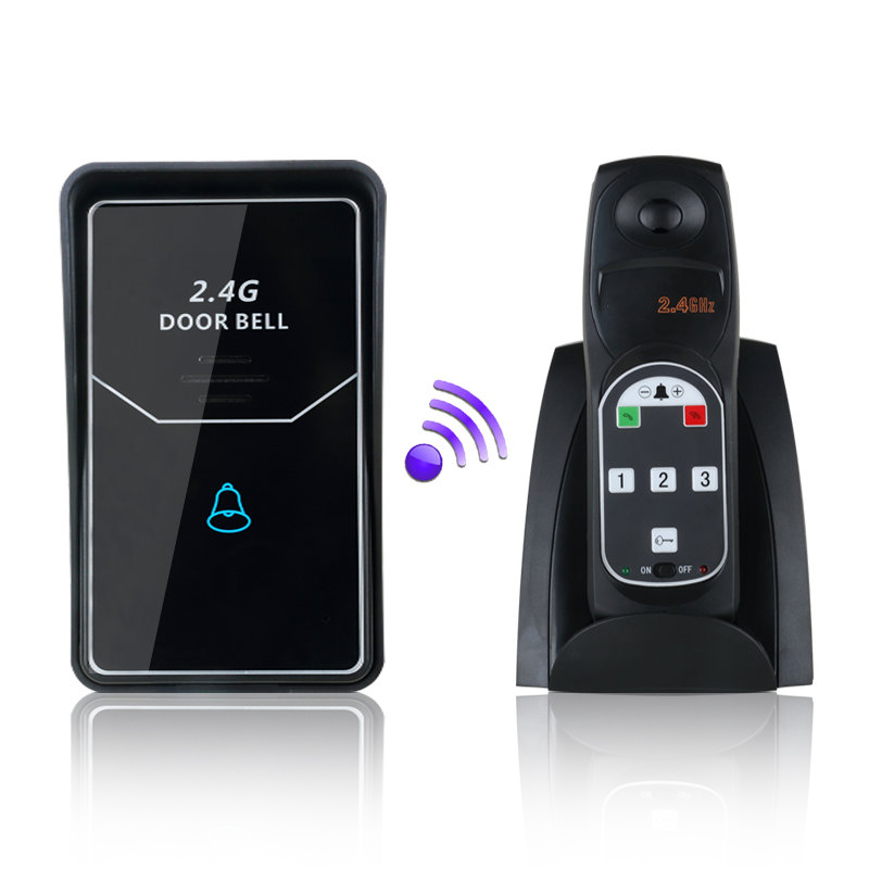 2.4G Digital Wireless Intercom System Door Bell wireless remote unlock Voice intercom doorbell telephone Non visual