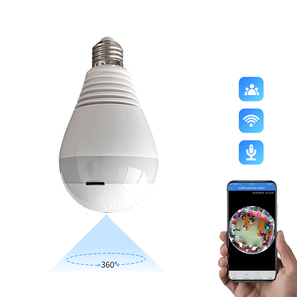 Горячая Qearim V380 pro умный дом безопасности мини цифровая wifi ip камера P2P Беспроводная 360 градусов панорамная VR лампа wifi камера