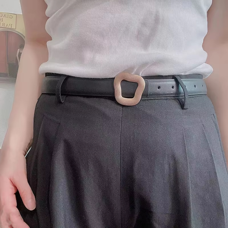 Fashion Wholesales Ladies Pu Belt For Women Purple Black Customized Time Buckle Adjustable Pcs Color Material Zinc Origin Sample