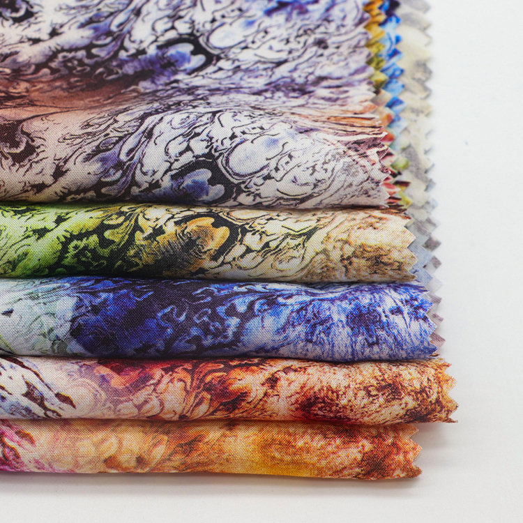 Stock textile high quality custom dress material 100%polyester digital printing fabric