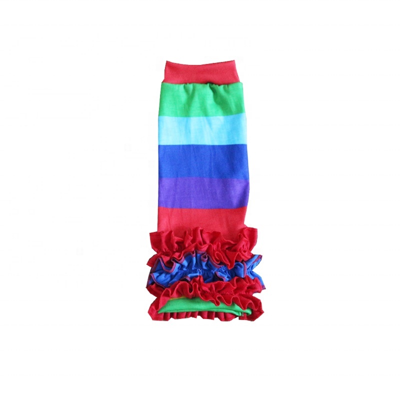 Toddler Girls Cheap Ruffle Leggings Kids Fashion Rainbow Stripes Leg Warmers Baby Socks