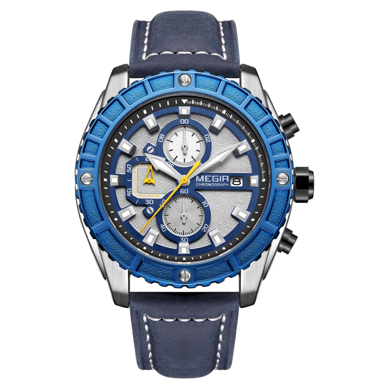 Megir часы мужские спортивные часы relojes para hombres водонепроницаемые часы из нержавеющей стали с большим циферблатом relogio