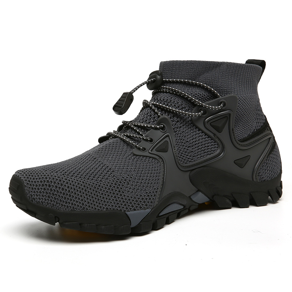 Breathable High Male Mesh Cloth Sports Durable Leather Men's Climbing Mountain Shoe Outdoor Sport Hiking Boots