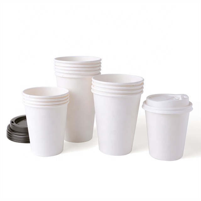 4oz 6oz 8oz Одноразовые Белые Бумажные стаканчики для чая с крышкой pla бумажный стаканчик для кофе с крышкой