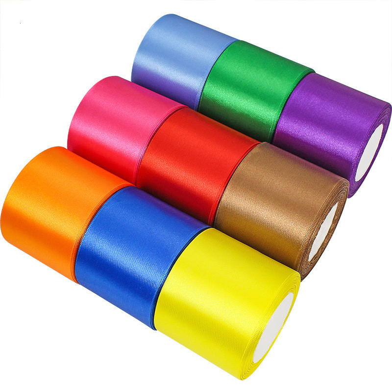 GINYI 196 Colors Solid Single Double Faced Satin Custom Woven Ribbon Perfect For Crafts Wedding Gift Package Decorative