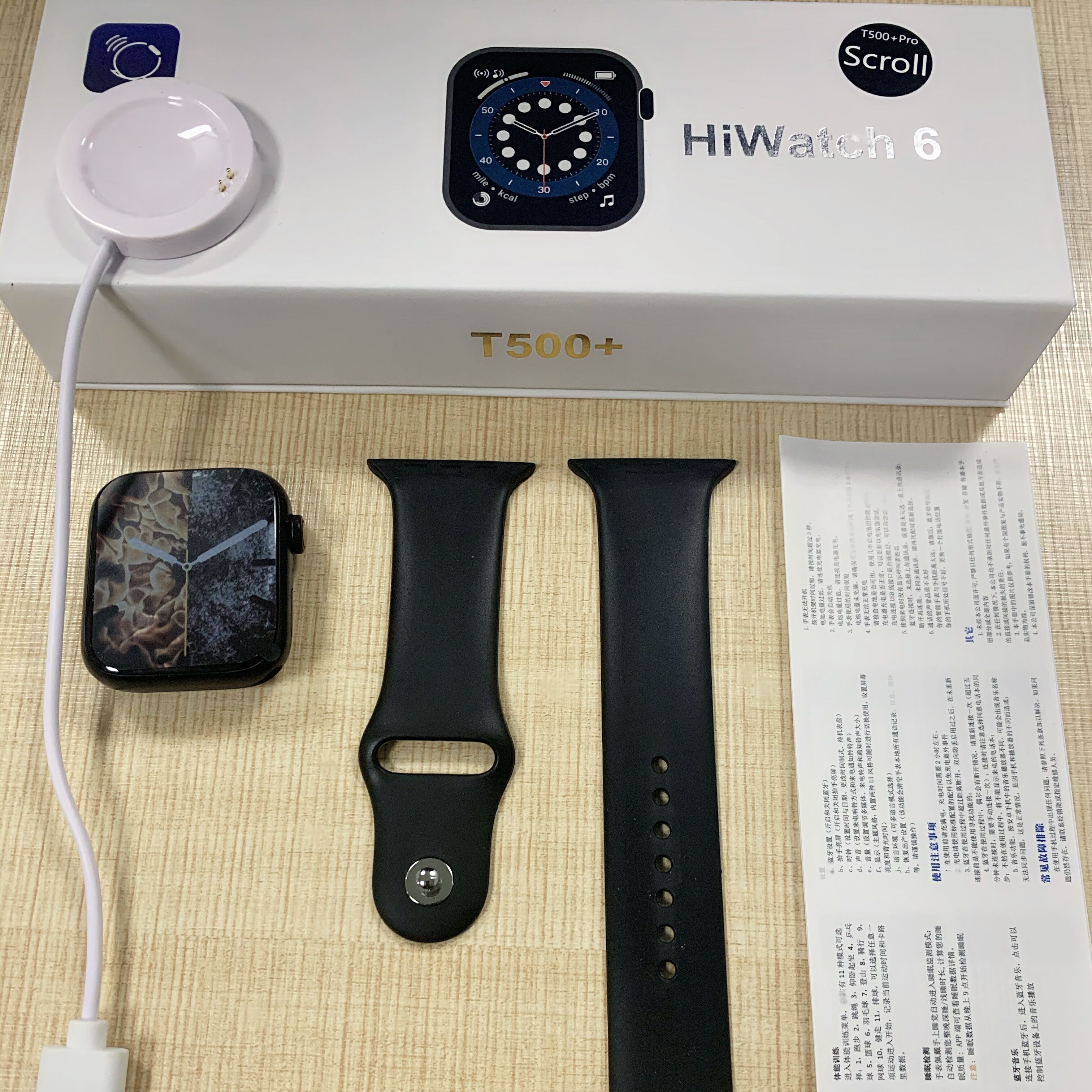 Новое поступление T500 + pro 1,75 дюймовый полноэкранный ручка прокрутки вызов пароль Блокировка серии 6 Reloj фитнес-часы пульсометр