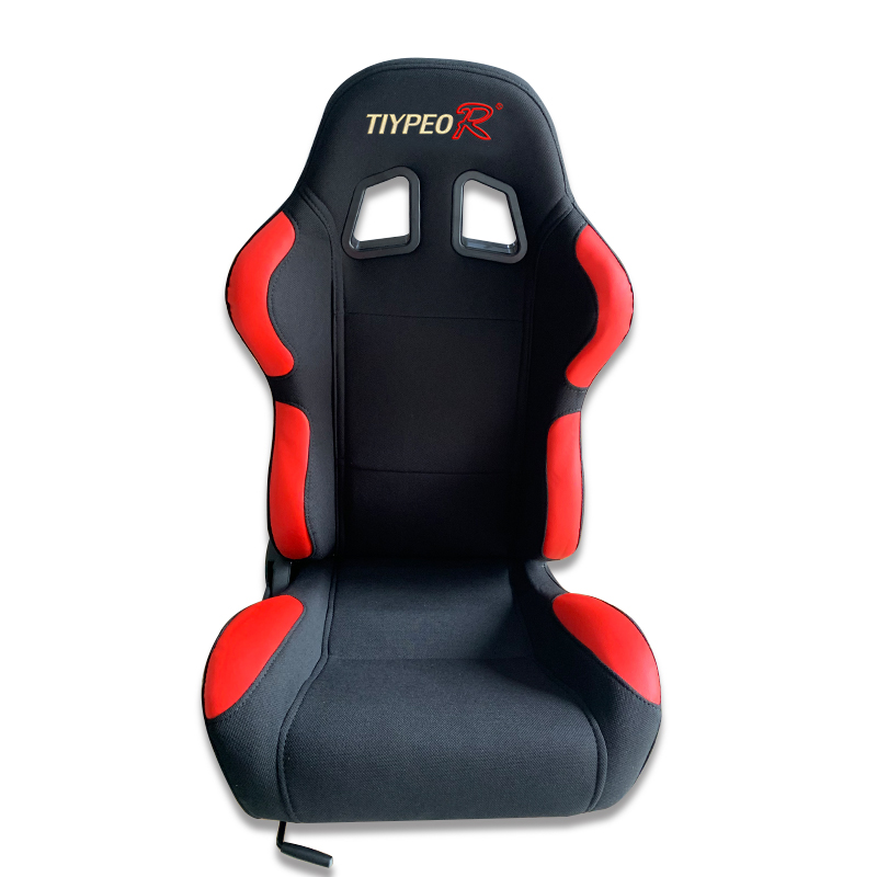 Universal car seat racing bucket black red splicing type-r reclinable racing seat