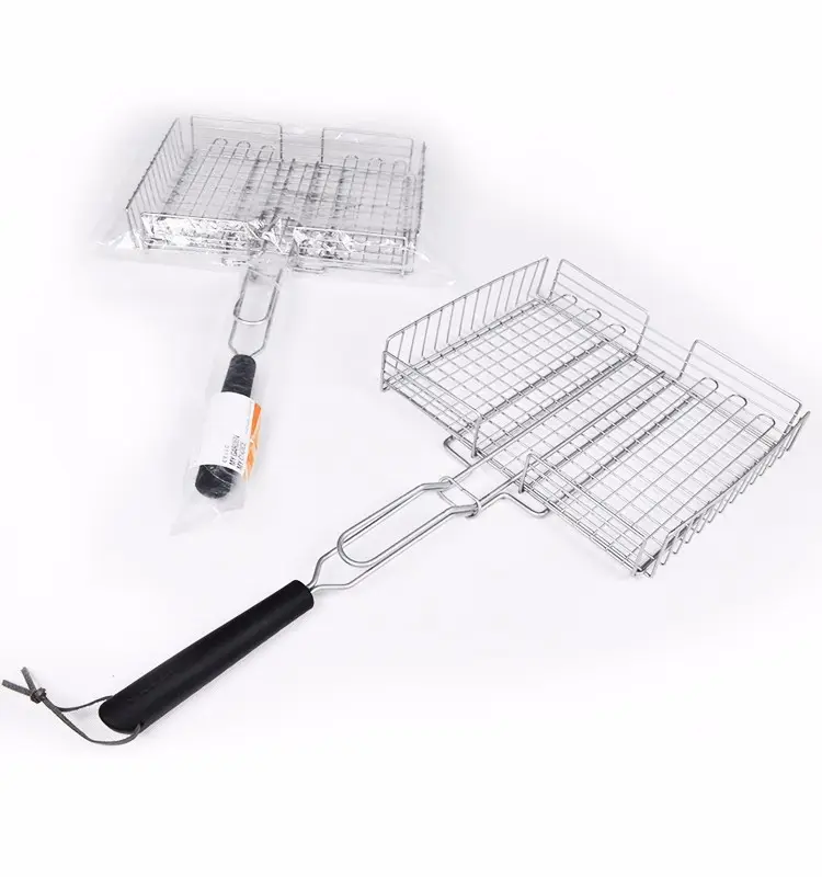Stainless Steel Barbecue Wire Basket Vegetable Bbq Grill Grid Basket