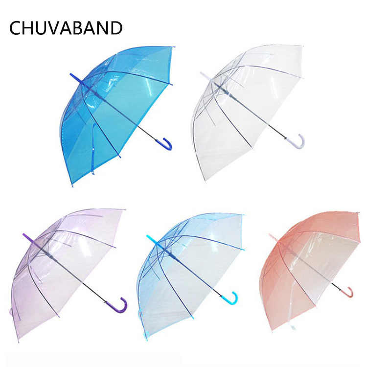 CHUVABAND 21 дюймовый ветрозащитный подарок от дождя продвижение под заказ прозрачный зонтик Cleap прозрачный ПВХ Poe зонтик