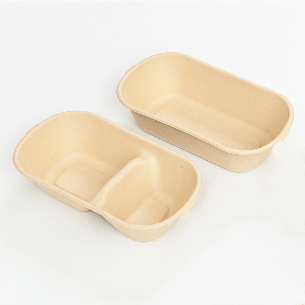 Bamboo Fiber Take Away Disposable Food Containers Box With Lids
