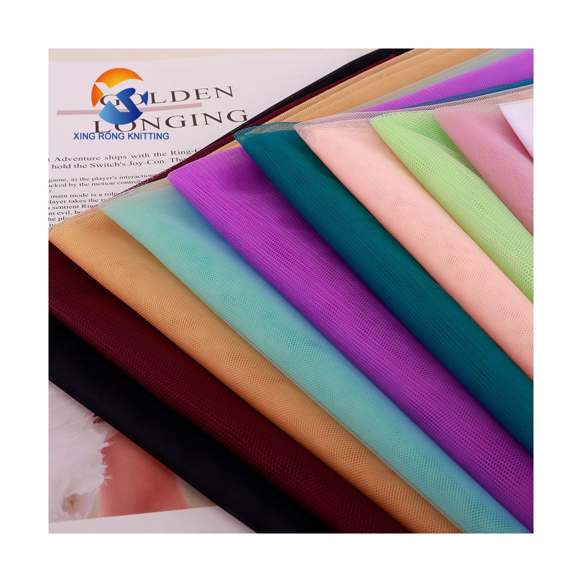 High quality wholesale bridal lace fabric elastic 100% polyester tulle fabric tulle fabric