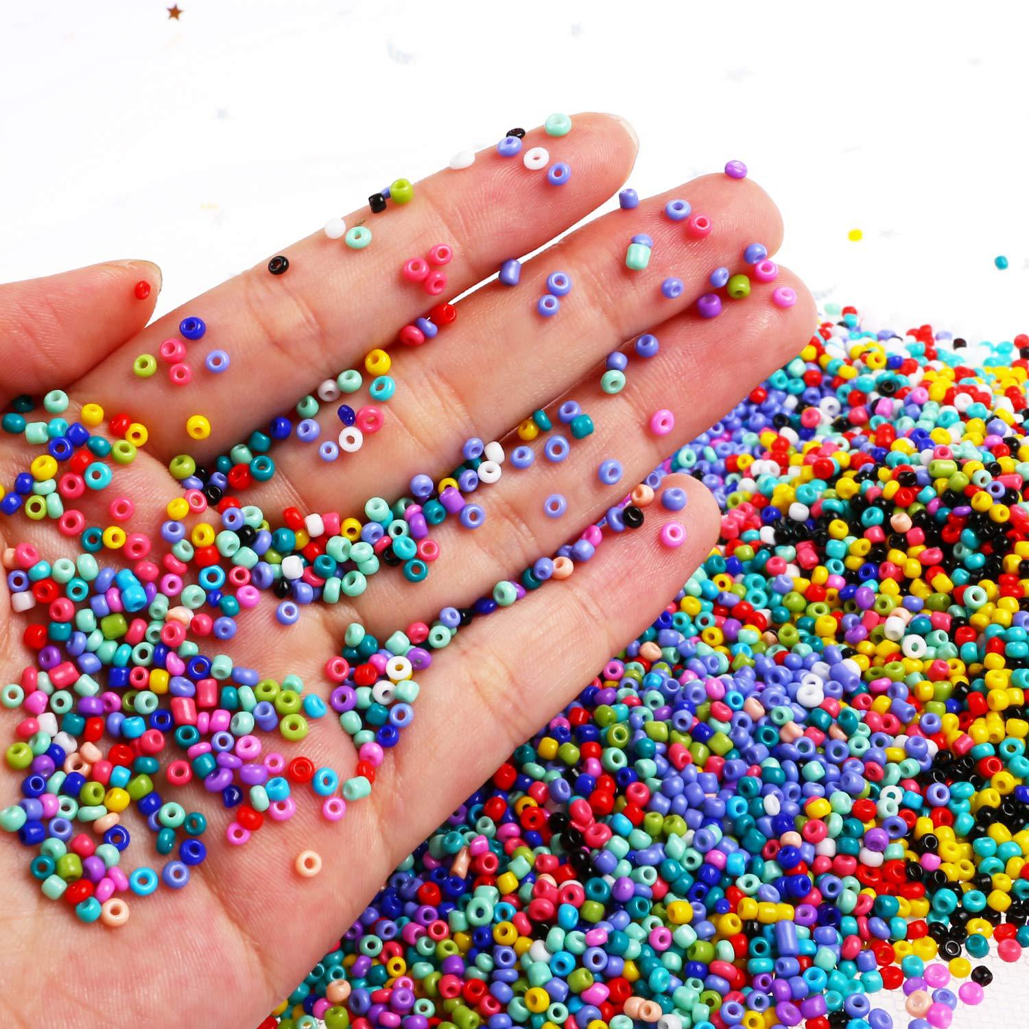 Amazon Hot Solid Color Millet Glass Seed Beads Baked Lacquer Beads Dyed Core 15 color seed beads DIY Jewelry Accessories