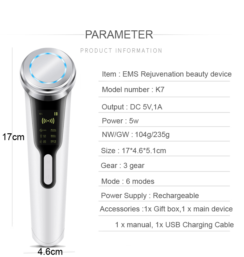 LEXINTONG new deep facial cleansing negative ion mini electric face lifting massager