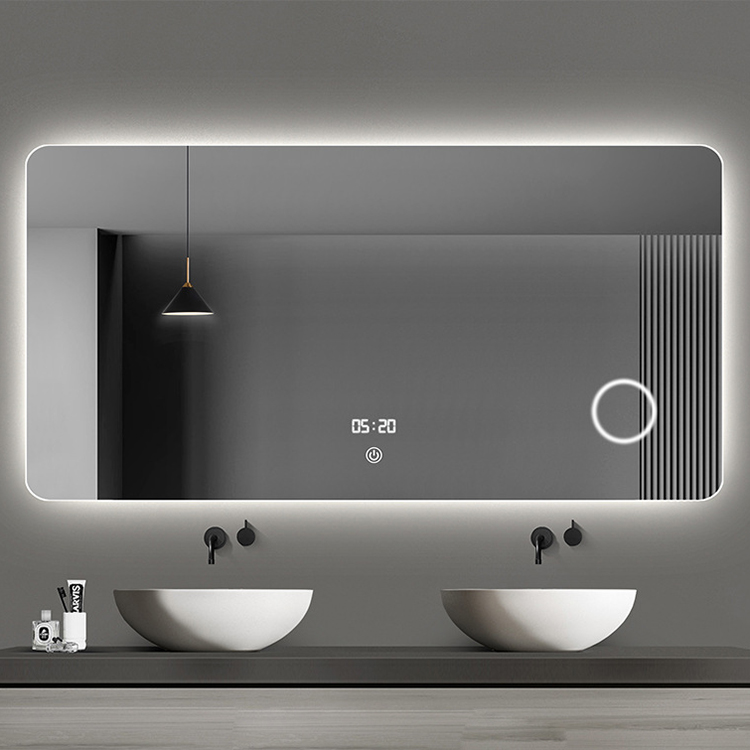 Rectangle Vanity Led Bathroom Wall Smart Mirror Backlit Defogger Shatterproof Intelligent Mirror