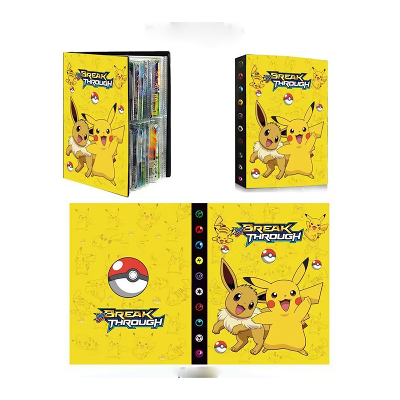 Pokemoned Pikach Metal Card Book Figure Collection Storage Bag Japan Anime Cartoon
