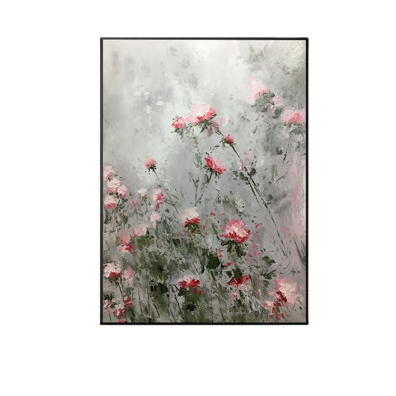 pink Peony Flower Wall Picture Oil Painting on Canvas Art Nordic Pink Poster Wall Painting 50*75 cm/20*30 inch