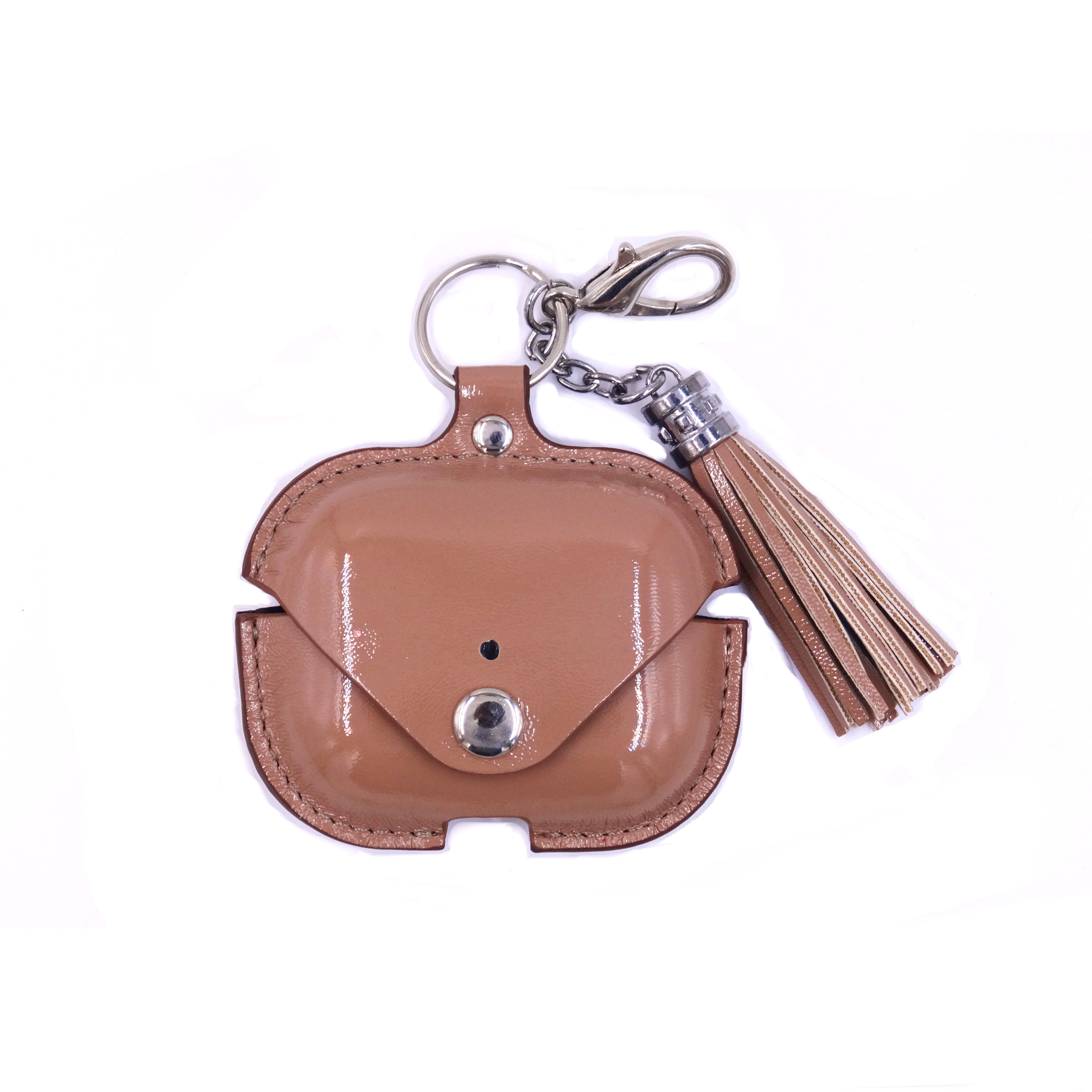 Mirror PU leather wireless headphone cover for AirPods Pro headphones with tassel for easy portability