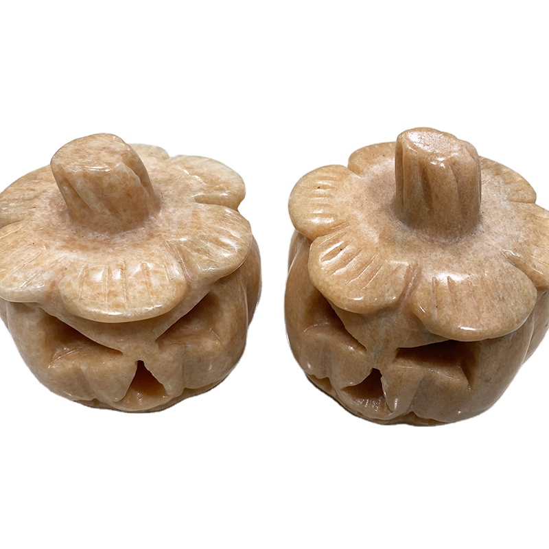 Wholesale Halloween Decoration Crystal Carvings Jade Hollow Pumpkin Lampshade For Gift