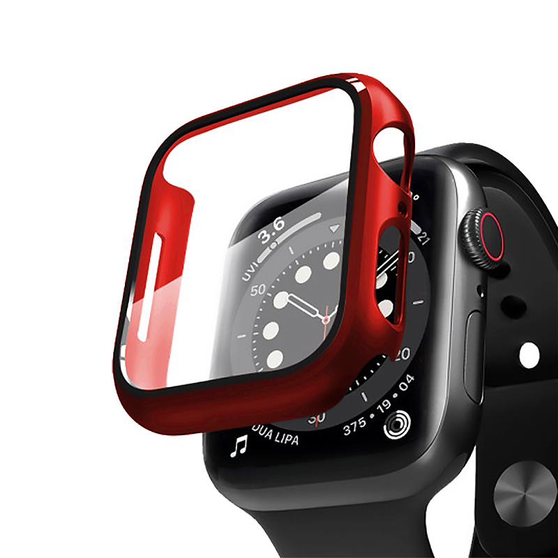 Лучшие продажи продуктов 2021 в США Amazon Smartwatch 2 в 1 Защита корпуса часов из закаленного стекла для Apple Smart Watch Series 6