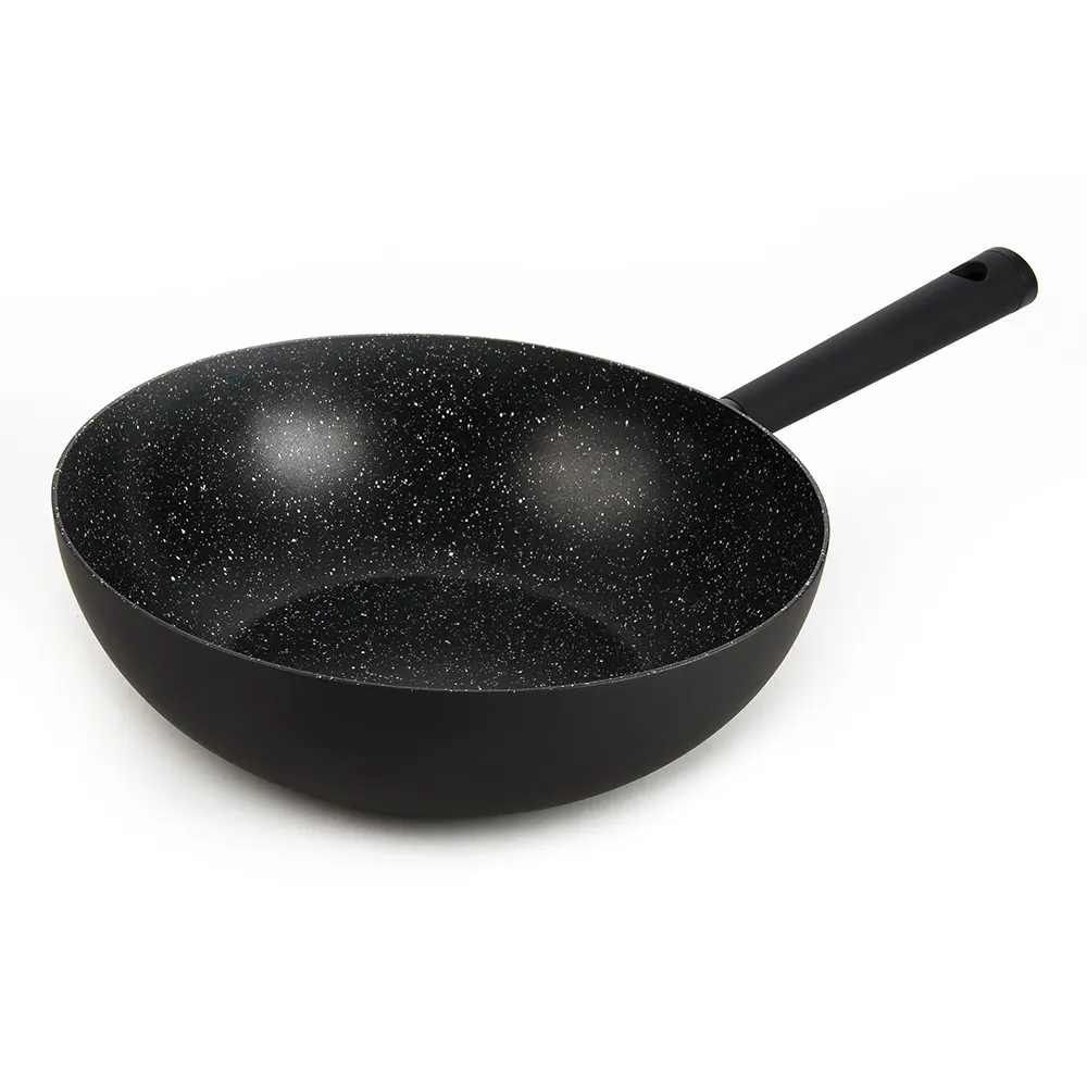 Chinese marble non-stick coating 26cm-30cm forged aluminum non stick wok frying pan