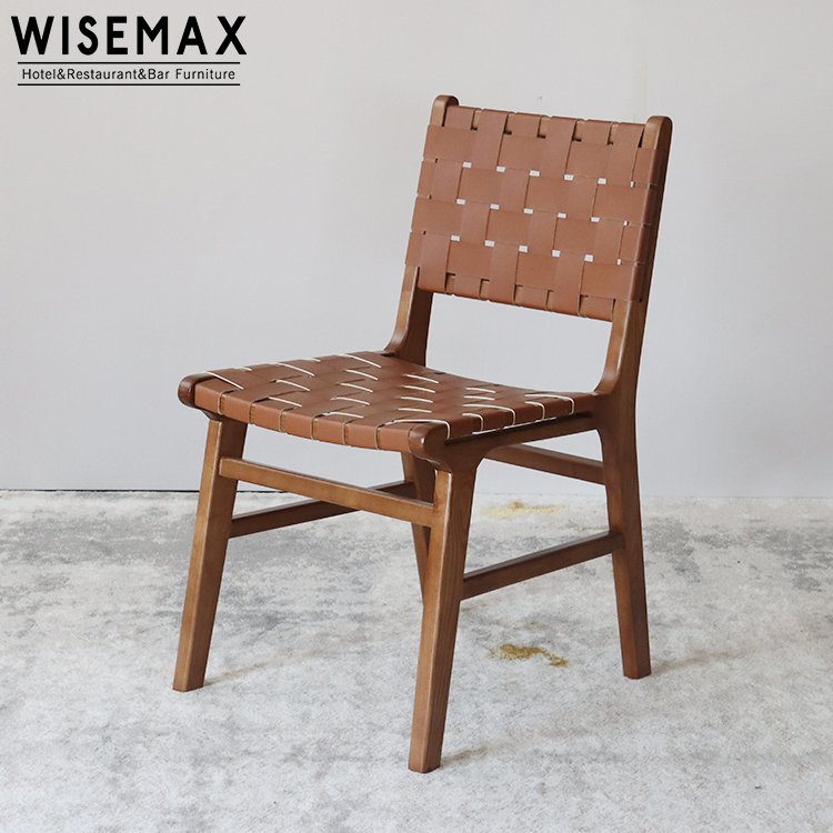 Мебель WISEMAX, лидер продаж, оптовая продажа, мебель для ресторана, винтажный обеденный стул из кожи и дерева с обивкой