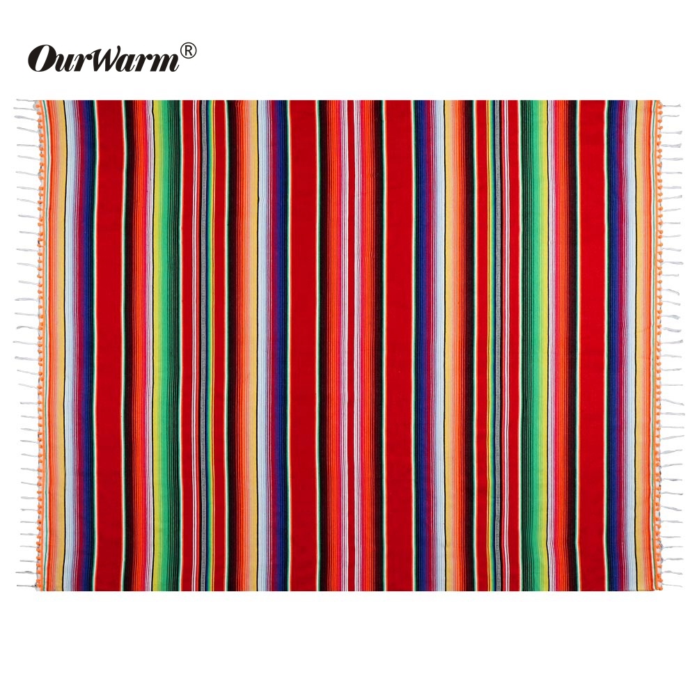 OurWarm Cinco De Mayo украшения мексиканский хлопок ручной работы Fiesta одеяло скатерть