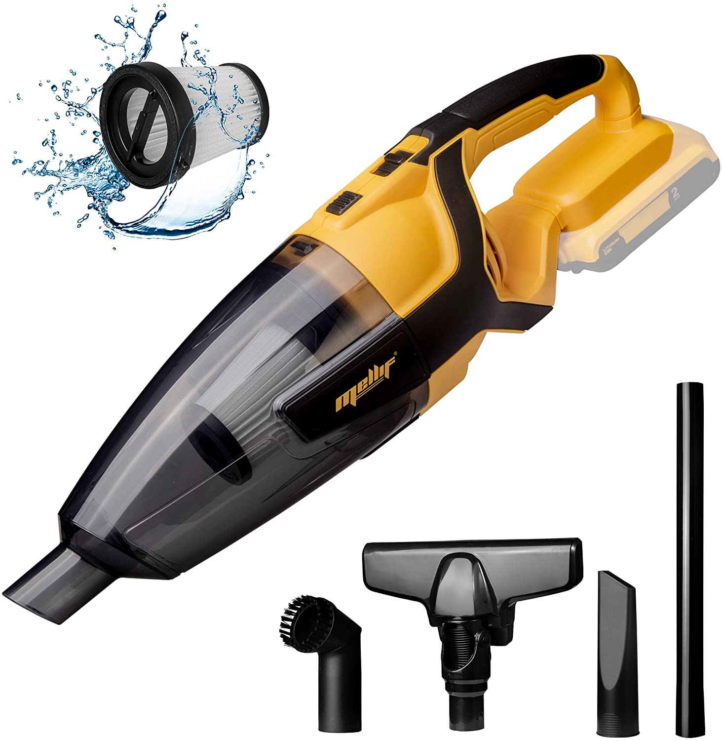 Ручной пылесос Mellif для Dewalt, 18 в/20 в, литиевый Аккумуляторный Пылесос с 4 насадками