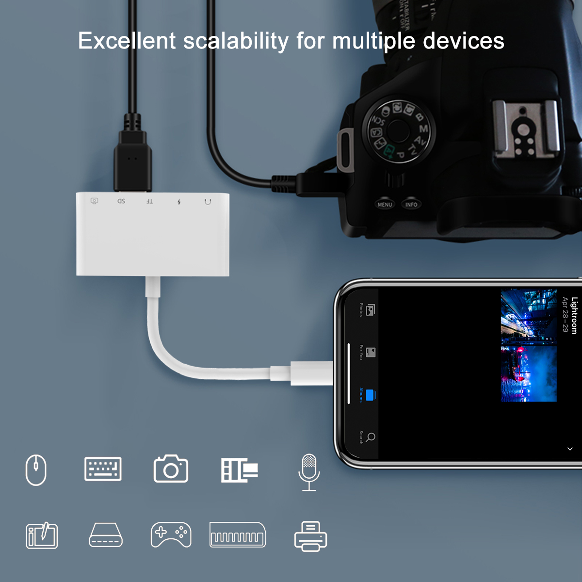IP5-001 Apple мобильного телефона OTG кардридер «Все-в-одном» мультифункциональное usb Чтение U диска цгур карты