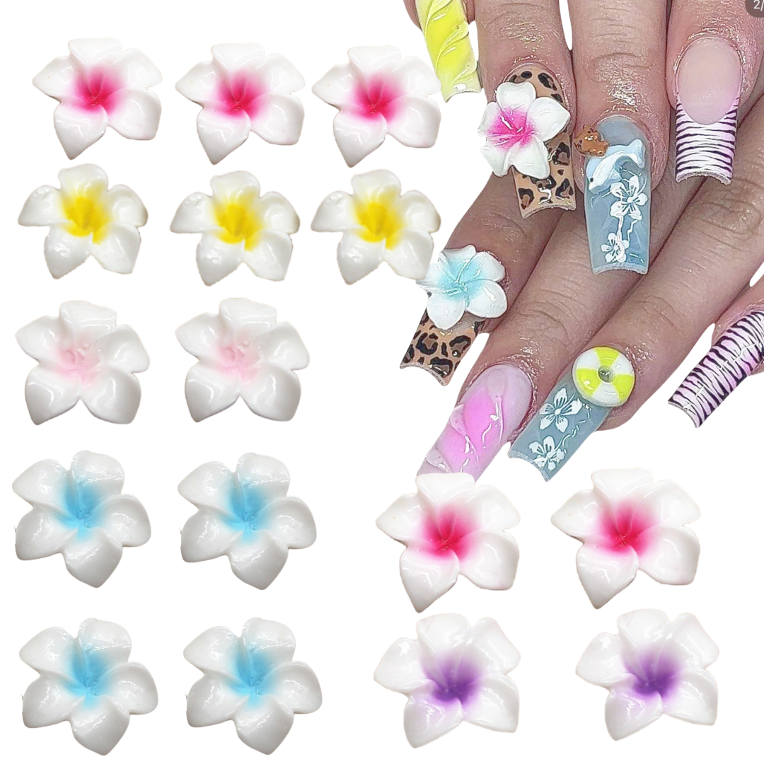 New flatback resin lily dlower nail charms 16mm 5 colors big resin flower nails art accessories